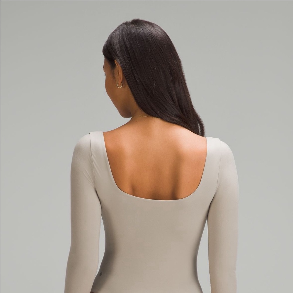 Lululemon Wundermost Square Neck Bodysuit Mojave Tan Small NWT